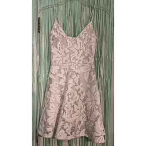 Charlotte Russe White Floral Print Dress, Wedding, Bachelorette, Cocktail, XS